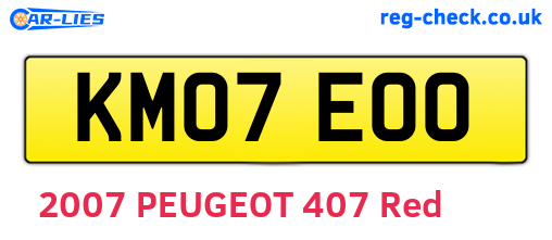 KM07EOO are the vehicle registration plates.