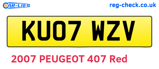 KU07WZV are the vehicle registration plates.