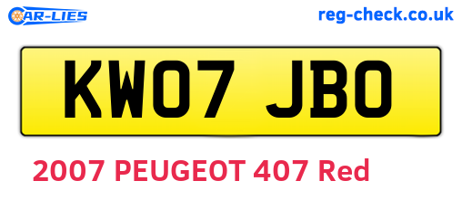 KW07JBO are the vehicle registration plates.