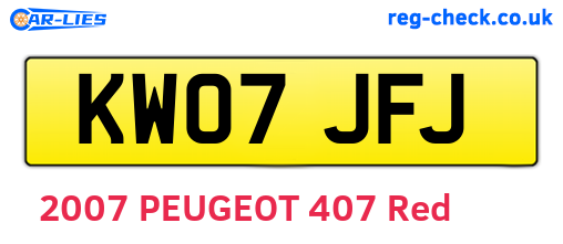 KW07JFJ are the vehicle registration plates.