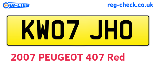 KW07JHO are the vehicle registration plates.