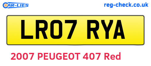 LR07RYA are the vehicle registration plates.