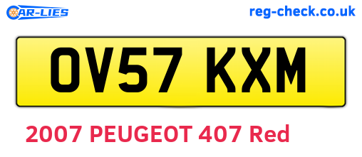 OV57KXM are the vehicle registration plates.