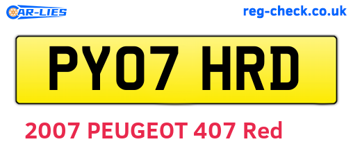 PY07HRD are the vehicle registration plates.