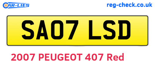 SA07LSD are the vehicle registration plates.