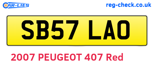 SB57LAO are the vehicle registration plates.