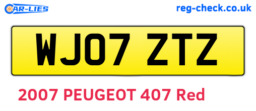 WJ07ZTZ are the vehicle registration plates.