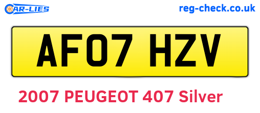 AF07HZV are the vehicle registration plates.