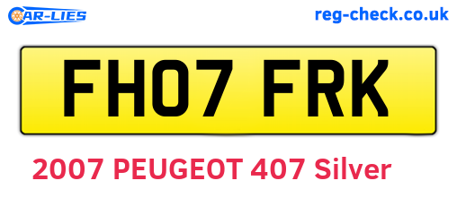 FH07FRK are the vehicle registration plates.