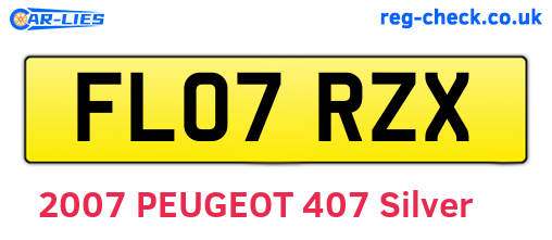 FL07RZX are the vehicle registration plates.