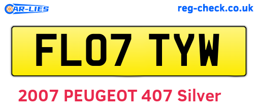 FL07TYW are the vehicle registration plates.