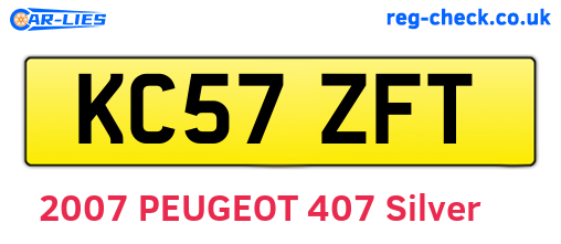 KC57ZFT are the vehicle registration plates.