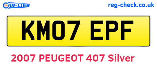 KM07EPF are the vehicle registration plates.