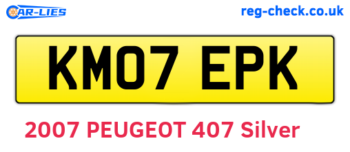 KM07EPK are the vehicle registration plates.