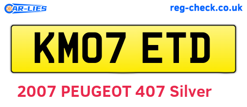 KM07ETD are the vehicle registration plates.