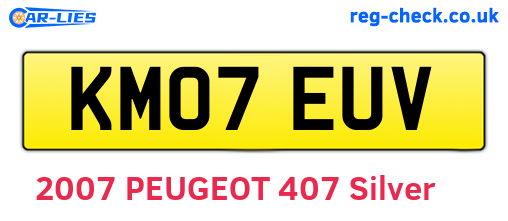 KM07EUV are the vehicle registration plates.