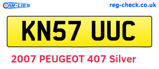 KN57UUC are the vehicle registration plates.