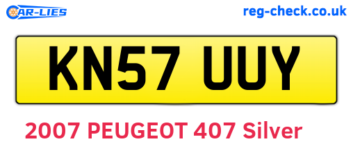 KN57UUY are the vehicle registration plates.