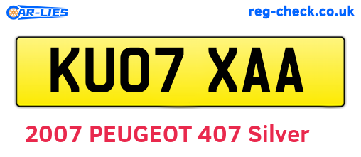 KU07XAA are the vehicle registration plates.