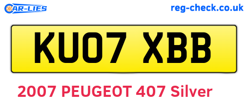 KU07XBB are the vehicle registration plates.