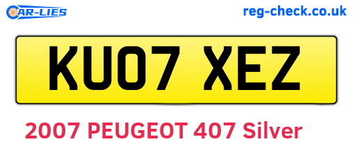 KU07XEZ are the vehicle registration plates.
