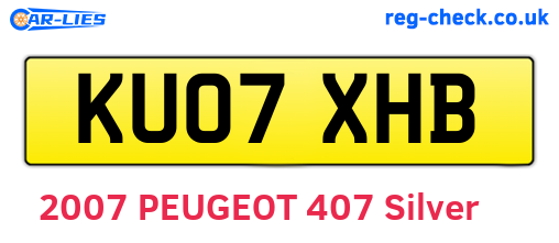 KU07XHB are the vehicle registration plates.