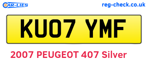 KU07YMF are the vehicle registration plates.