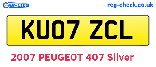 KU07ZCL are the vehicle registration plates.