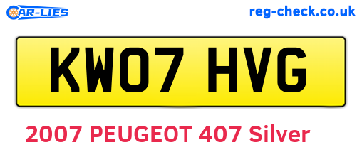 KW07HVG are the vehicle registration plates.