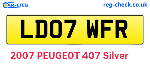 LD07WFR are the vehicle registration plates.
