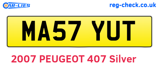 MA57YUT are the vehicle registration plates.