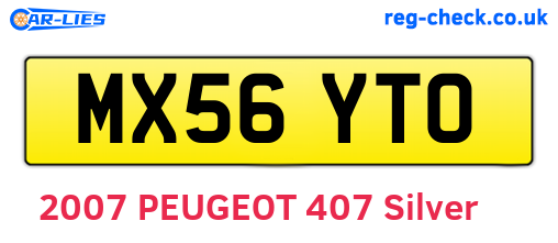 MX56YTO are the vehicle registration plates.