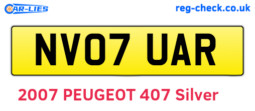 NV07UAR are the vehicle registration plates.