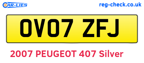 OV07ZFJ are the vehicle registration plates.