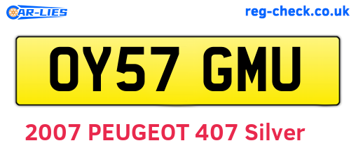 OY57GMU are the vehicle registration plates.