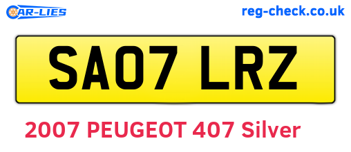 SA07LRZ are the vehicle registration plates.
