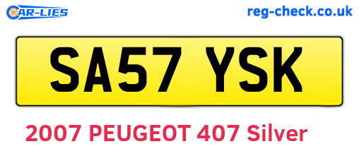 SA57YSK are the vehicle registration plates.