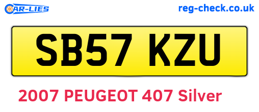SB57KZU are the vehicle registration plates.
