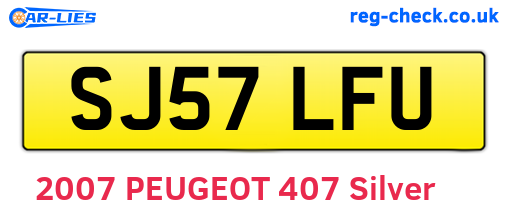 SJ57LFU are the vehicle registration plates.