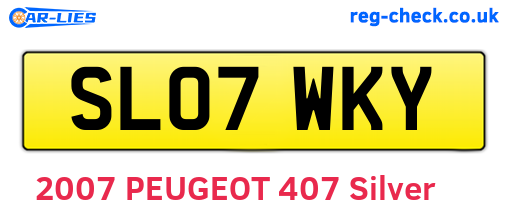SL07WKY are the vehicle registration plates.