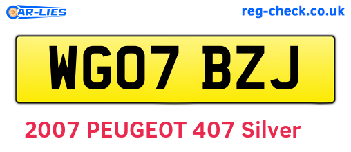 WG07BZJ are the vehicle registration plates.