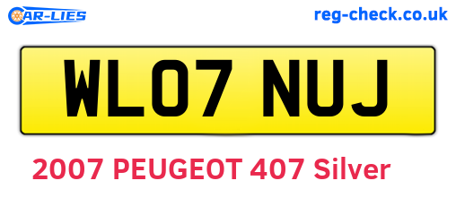 WL07NUJ are the vehicle registration plates.