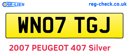 WN07TGJ are the vehicle registration plates.