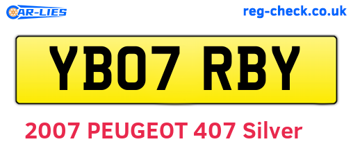 YB07RBY are the vehicle registration plates.