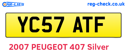 YC57ATF are the vehicle registration plates.