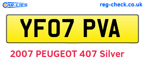 YF07PVA are the vehicle registration plates.