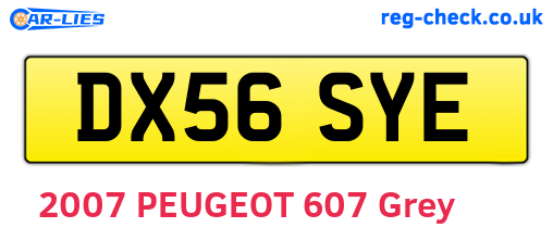 DX56SYE are the vehicle registration plates.