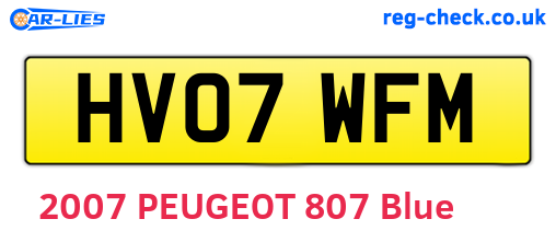 HV07WFM are the vehicle registration plates.