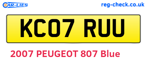 KC07RUU are the vehicle registration plates.