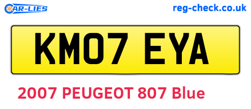 KM07EYA are the vehicle registration plates.